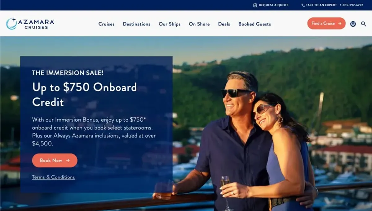 Azamara Cruises site