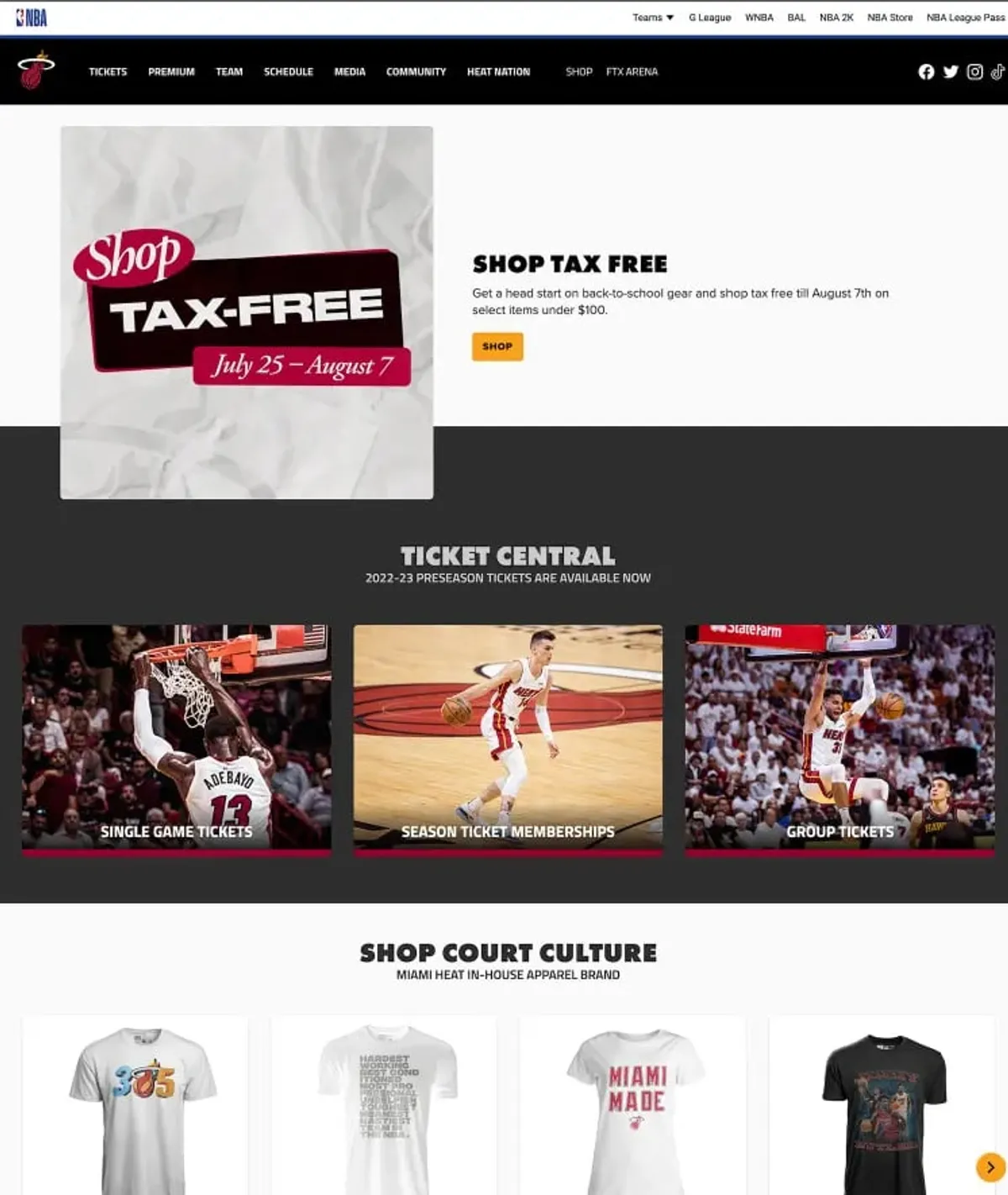HEAT.com homepage