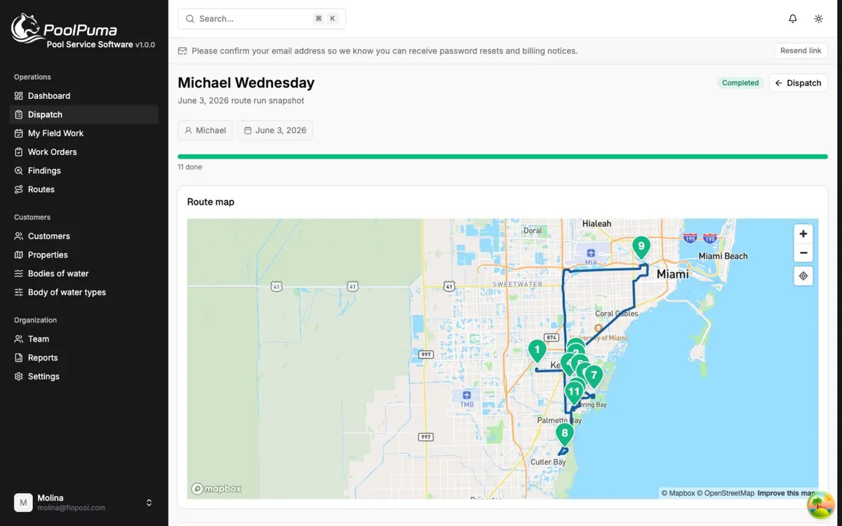 PoolPuma web app