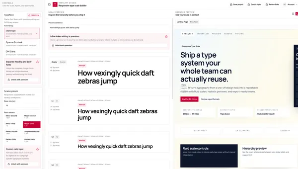 TypeLyft - Responsive Type Scale Builder for Design Teams